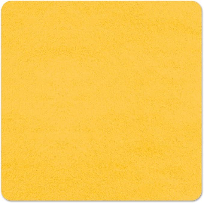 Suede Eyeglass Cloth 15.8 X 15.8 Inches Extra Large Cleaning Cloth Washable, Durable, Ultra-Fine High-Tech Quality Material for Eyeglasses, Lenses, Electronics and Screens, Car Mirrors Yellow