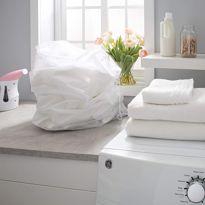 Laundry 360 Santized Mesh Bag | Dimensions : 36 x 24 x 7 inches | Drawstring Closure | Holds 2 Loads | Assorted | Laundry Storage