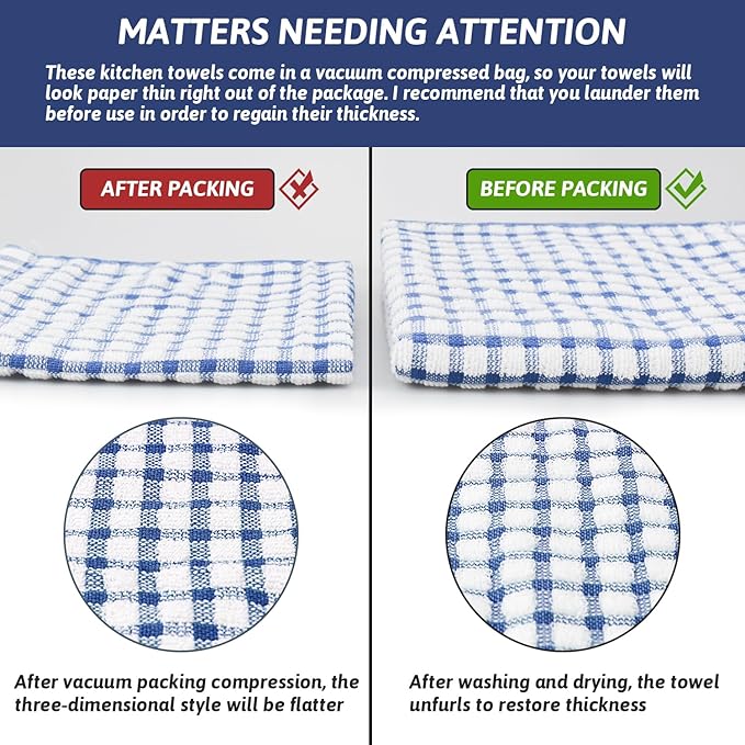 Nialnant 8 Pack Dish Cloths for Washing Dishes, 100% Cotton Reusable Cleaning Rag, Quick Drying Dish Towels for Kitchen-11 x 11 Inches