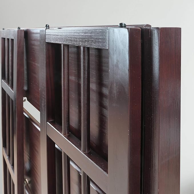 Casual Home 3 Shelf Folding Stackable Bookcase, 27.5" Wide, Espresso