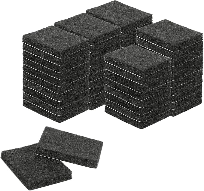 uxcell Felt Furniture Pads, 48Pcs 1.57" x 1.1" Adhesive Backed Felt Non-Slip Anti-Scratch Chair Leg Protectors for Protecting Hardwood Floor, Black