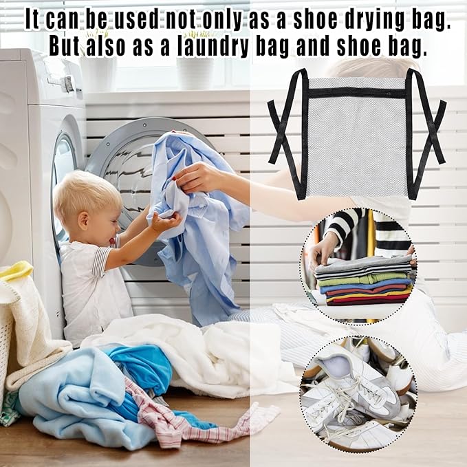 Sneaker Wash & Dry Net Bag Laundry Bags for Dryer Sneaker Large HoneyComber Mesh Bags with Zipper and Strap for Shoes Washing Mesh Net for Most Dryers Door 15.7" Large