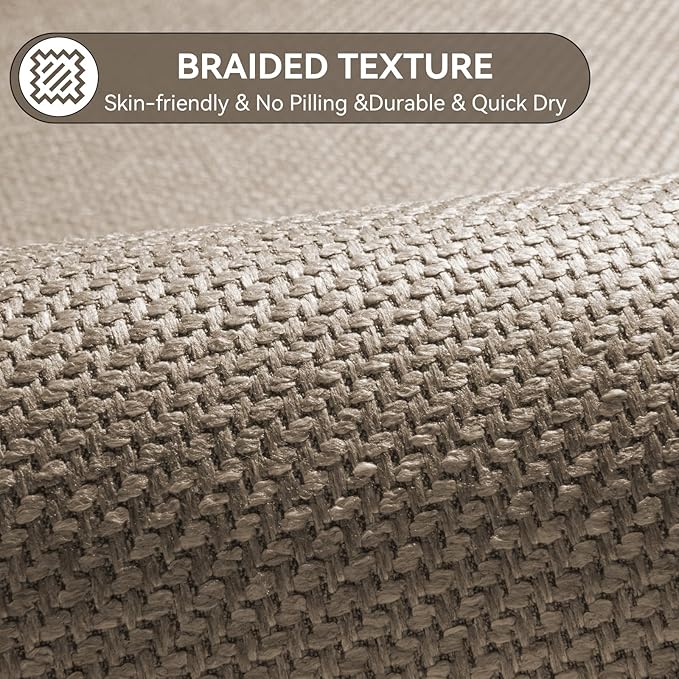 YDKGL Bathroom Rugs Mat 24x35, Ultra Thin Non Slip Bath Mats for Bathtub Quick Dry Absorbent Rubber Bathroom Mat Fit Under Door, Washable Half Round Bath Rugs Floor, Beige Brown