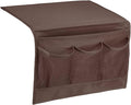 PATIKIL Bedside Caddy, Bedside Organizer with 5 Pockets, Brown, Canvas, Minimalist Style