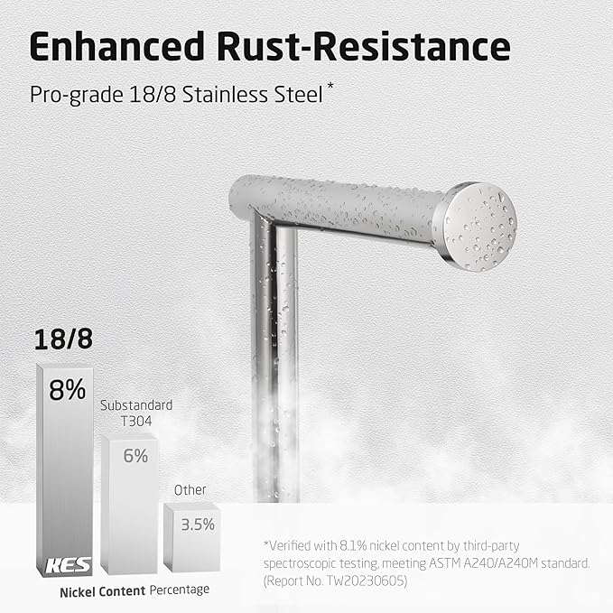 KES Natural Marble Toilet Paper Holder Stand, Bathroom Free Standing Toilet Paper Holder SUS304 Stainless Steel, Polished Finish, BPH285S1