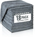 TEAWOO Microfiber Cleaning Cloths Bulk Pack-18 Pack, Microfiber Towels Bulk, Towels for Cars, Cleaning Rags Gray (12x12 inches)