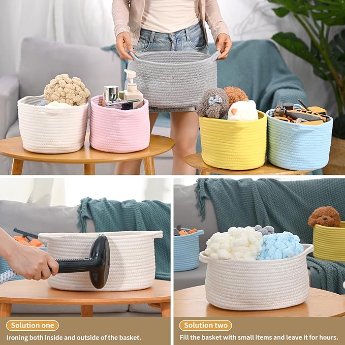 Small Gift Basket with Gift Wrap Cellophane Bag and Ribbons, Gift Baskets for Christmas Thanksgiving Birthday Baby Shower Raffle Burr, - Rope Decorative Storage Organizer Container