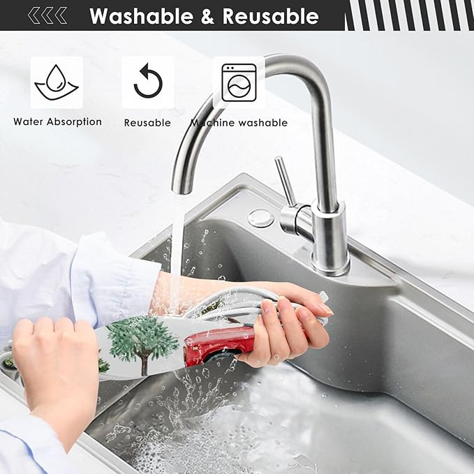 Sink Faucet Absorbing Mat Kitchen Sink Splash Guard Splash Faucet Drip Catcher for Bar RV Bathroom 2PCS 30x5.5in Watercolor Christmas Trees and Trucks Box