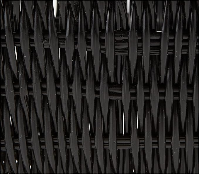 Whitmor 6500-2712-BLK Rattique Small Shelf Black Tote Basket