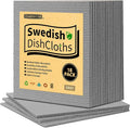 HOMERHYME Swedish Dishcloths, 18 Pack Absorbent Dish Towels for Kitchen, Multipurpose Cellulose Sponge Cloths, Reusable Washable Towels for Home & Kitchen, Grey