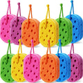 12 Pcs Exfoliating Bath Sponge Body Loofah Sponges Shower for Women Reusable Soft Bathing Pouf Foam Luffa Body Scrubber and Rich Lather, Color Matching (Bright Color)