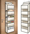 Over Door Organizer with 5 Large Pockets, Heavy Duty Hanging Organizer Storage, Closet Bathroom Nursery Bedroom Dorm, Toys Cosmetics Sundries and Baby Essentials, White