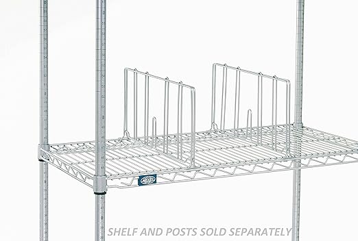 Nexel Wire Shelf Divider, 14"W x 8"H, Silver Epoxy