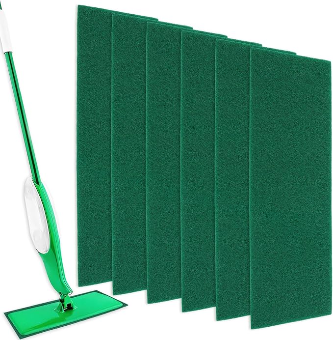 KEEPOW Scrub Mop Pads Replacement Compatible with Libman Freedom Spray Mop, Mop Scrubber Attachment for Floor Cleaning, Fit for Rubbermaid and Turbo & Other 18 Inch Microfiber Mops