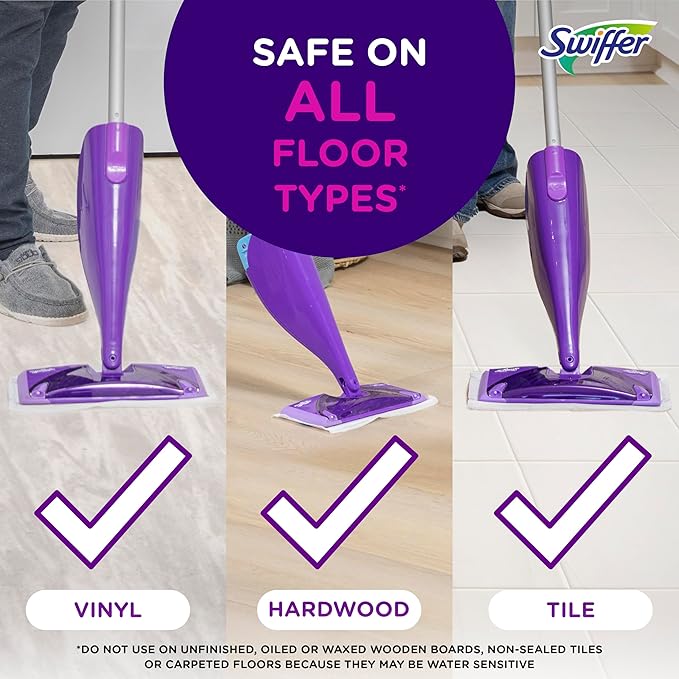 Swiffer WetJet Multi-Purpose and Hardwood Liquid Floor Cleaner Solution Refill, with Gain Scent, 42.2 fl oz each, (Pack of 2)