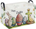 Rectangular Easter Baskets, Eggs Basket for Kids.Bunny Basket with Handles.Boys and Girls,Bunny Eggs Decor,Books,（ Easter