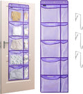 Weekly Clothes Organizer for Kids, Monday to Friday Hanging Closet Organizer, 5-Shelf Large Capacity School Storage with Side Pockets, Purple (Quantity 1)