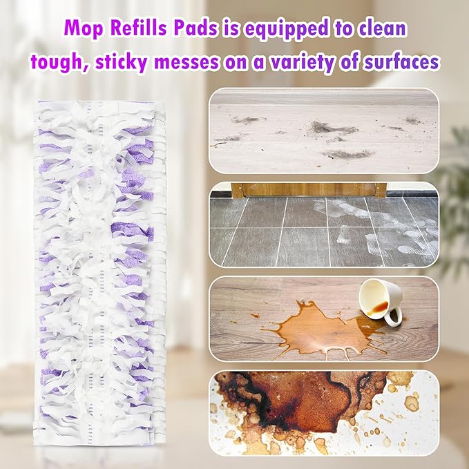 20 Pack Disposable Mopping Pad Refills for PowerMop Multi-Surface Mop Kit, Multi-Surface Mop Pad Refill for Power Mop for Cleaning Floors