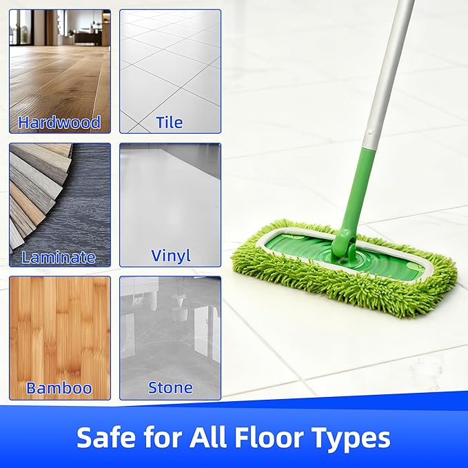 6PCS Reusable Microfiber Mop Pads Compatible with Swiffer Sweeper, Mop Replacement Wet Mopping Cloths, Washable Wet Pads Refill for Wet & Dry Surface, Hardwood Floor Cleaning