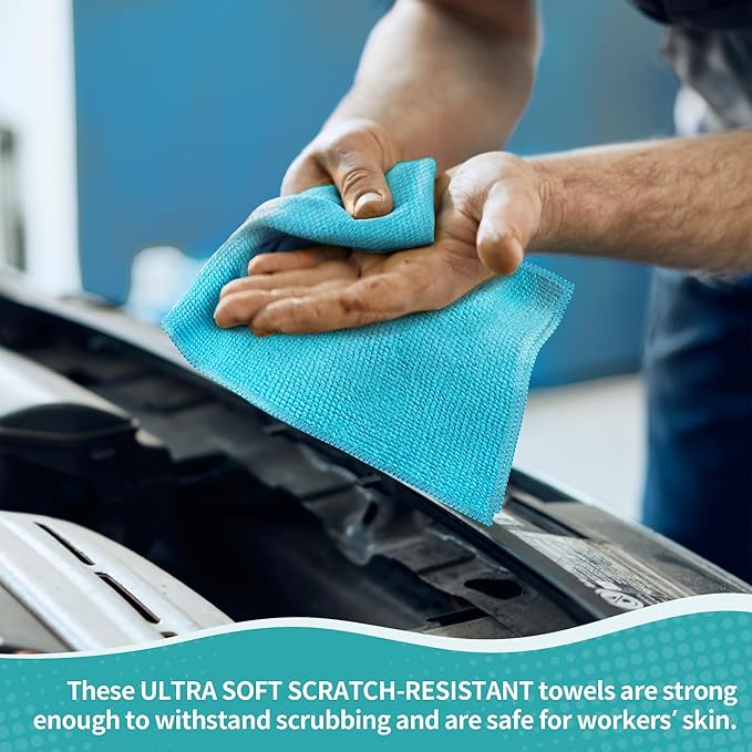 HOMERHYME Microfiber Cleaning Cloth, 12 Pack Cleaning Rags, 12" x 12" Microfiber Towel, Lint Free Non-Abrasive Dusting Cloth, Microfiber Towels for Cars Kitchen Garage House Office