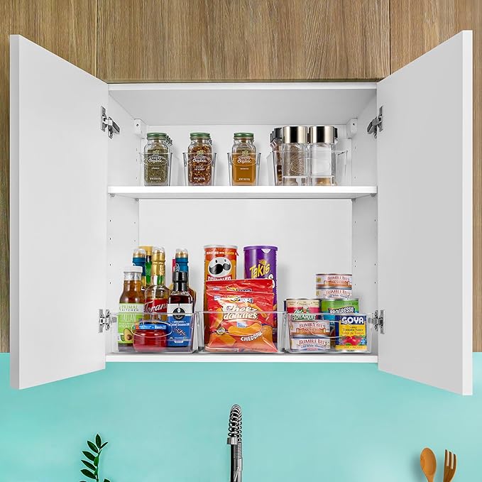 Sorbus Variety 15-Pack Clear Plastic Organizing Bins – Clear Bins for Organizing, Refrigerator Organizers, Fridge Organizer, Pantry Storage, Kitchen Organizer, and Pantry Organizers and Storage Bins