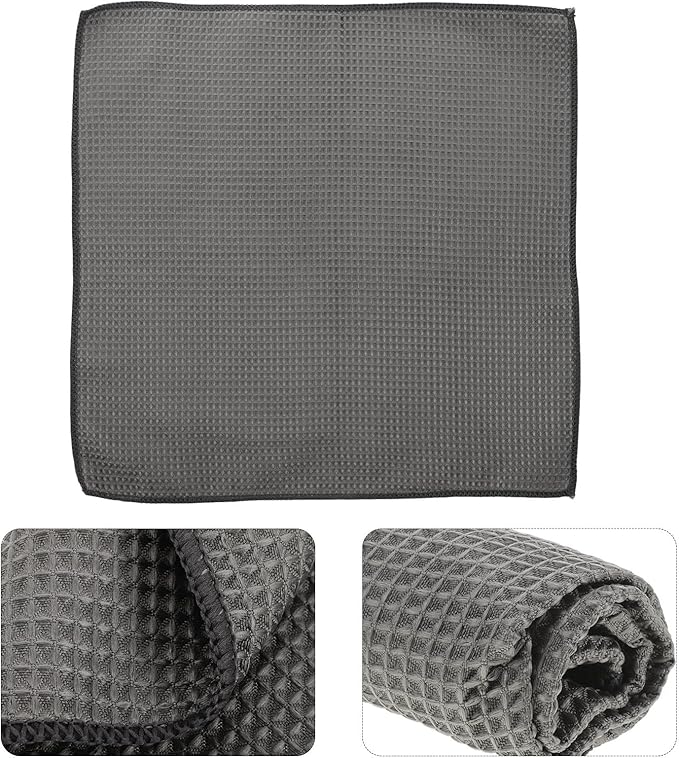 Yardwe Microfiber Car Wash Towel Ultra Absorbent Gray Waffle Weave Cleaning Cloth Car Drying Towel for Automotive Detailing