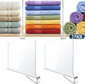 BAUMFEUER 2 Pack Clear Acrylic Shelf Dividers for Closet Shelf Organizer of Bedroom Kitchen Office Bathroom Organizer for Clothes Books and Handbags