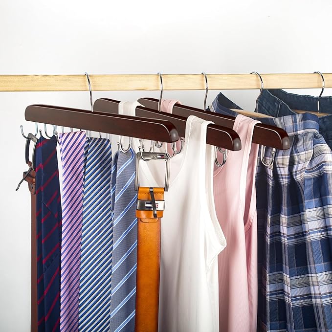 Belt Hanger Belt Organizer for Closet (Mahogany, 2 Pack)