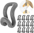 Mlici Velvet Clothes Hanger Connector Hooks, 60 Pcs Heavy Duty Space Saving Clothes Hanger Connector Hooks for Closet, Grey