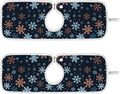 2 Pack Faucet Splash Catcher Orange Snowflake Sink Mat for Faucet Absorbent Kitchen Splash Guard Drip Catcher for Farmhouse Barthroom Bar, S