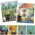 Swedish Dishcloths for Kitchen, 6PCS Black Cat Cellulose Sponge Reusable Paper Towels Washable, Absorbent Fast Drying Swedish Dish Cloth for Home Cleaning