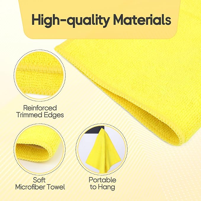 2PCS Clay Towel Auto Detailing, Clay Bar Towel Cloth Auto Detailing for Car (12 x 12 in) (Yellow)