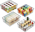 iSPECLE Wire Basket - 4 Pack Small Wire Storage Baskets Organizer Bins, Pantry Cabinet Shelf Kithen Storage Organization for Easily Get Items, Black