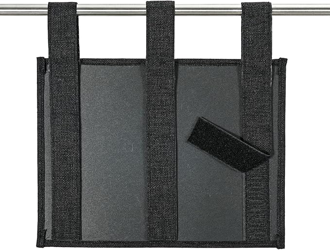 Zafit Linen Bedside Caddy, Bedside Storage Organizer for Hospital Beds, College Dorm Rooms or Baby Bed (Classic 4 Pockets Black)