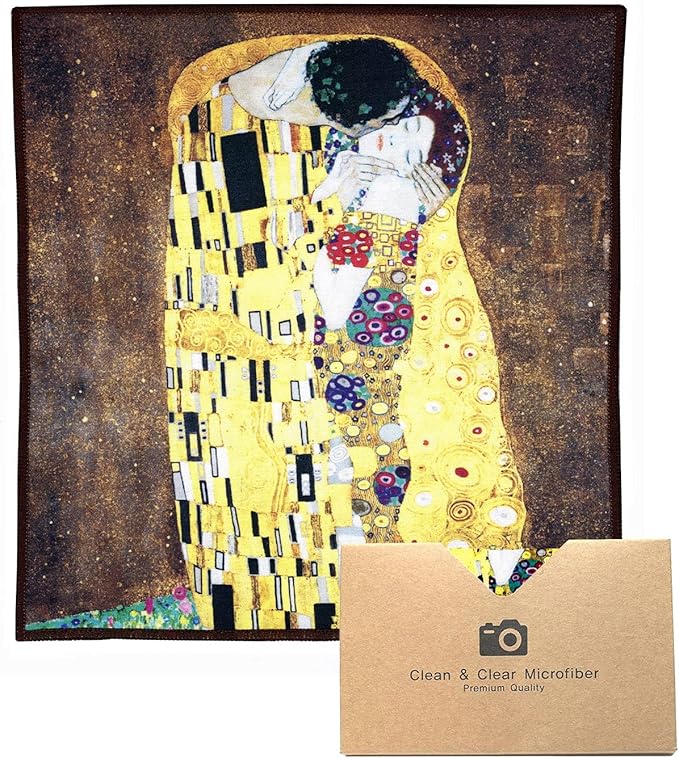 Large [2 Pack] Classic Art (The Kiss) - Ultra Premium Quality Microfiber Cleaning Cloths (Best for Camera Lens, Glasses, Screens, and All Lens.), Microfiber Cloth