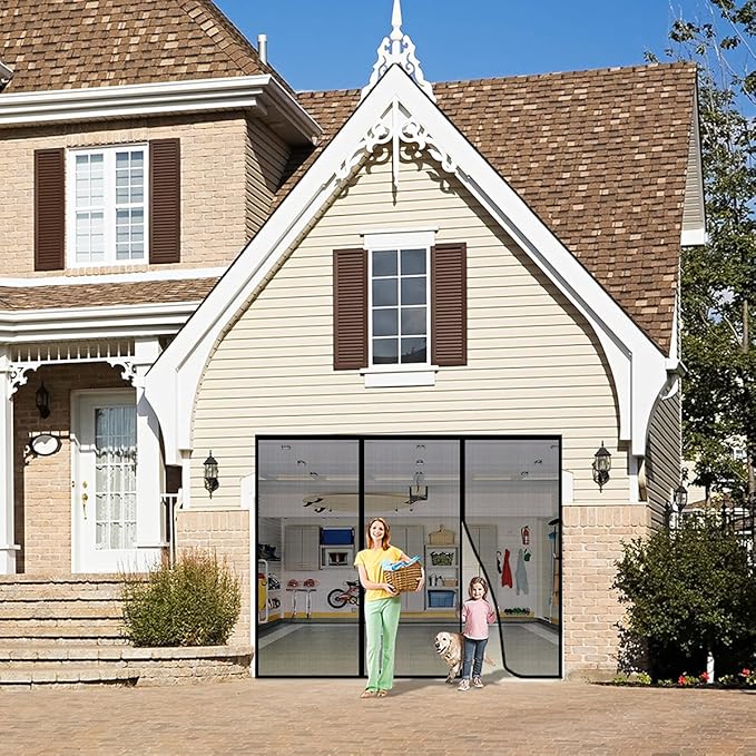 Magnetic Door Screen, SANJIANKER Durable Fiberglass Mesh Curtain Heavy Duty Screen Door for Sliding Doors, Patio, Pet and Kid Friendly, Fits Doors up to 72" x 80"