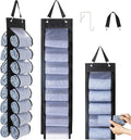 Legging Organizer Storage - 2PCS T Shirt Organizer, Hanging Closet Organizers and Storage with 16 Roll Independent Compartments for Yoga Pants, Towel, Bathing Suit (Black)