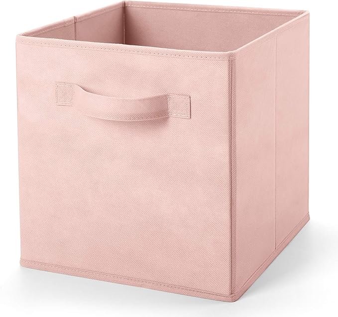 MaidMAX Fabric Storage Bins 10.5×10.5×11, Foldable Cloth Cube Storage Bins for Home Bedroom Closet Drawers Organizer, Pink, Set of 6