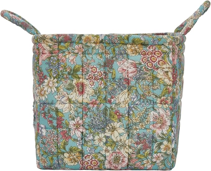 Boho Fabric Storage Basket, Large Capacity Laundry Basket, 12.2'' x 10.23'' x 10.23'' Collapsible Laundry Hamper with Easy Carry Handles (D Multi-Color 16, L)