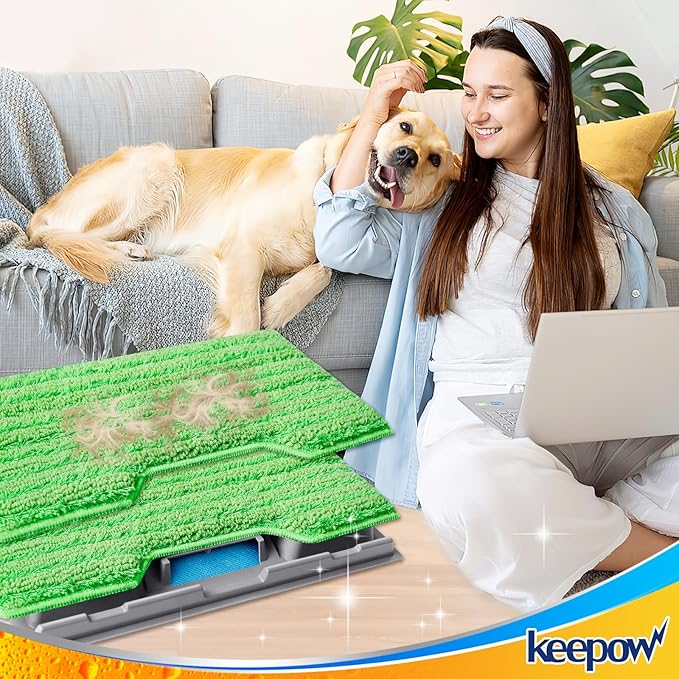 KEEPOW Reusable Mop Pads Refills, Mop Replacement Pads Compatible with Shark Vac Mop VM252 VM200 VC205 VM250 /QM250 VM190 VM200P12, Hardwood Floor Mop Pad with Upgraded Dirt Chamber (1+2+3 Pads)