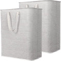 Lifewit 2 Pack Laundry Hamper Large Collapsible Laundry Baskets, Freestanding Waterproof Clothes Hamper with Easy Carry Handles in Laundry Room Bedroom Bathroom College Dorm, Grey, 2 x 125L