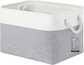 Large Storage Baskets- 15x11x10 inch Storage Bins for Shelves and Closet Organizing, Foldable Fabric Bin for Home Organization Clothes and Laundry (1-Pack, White&Gray)