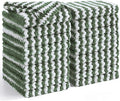 Homaxy 18 Pack Kitchen Dish Cloths, Ultra Soft and Absorbent Dish Towels, Reusable Fast Drying Microfiber Cleaning Cloth, Coral Velvet Wave Design No-lint,10 x 10 inches, Grass Green