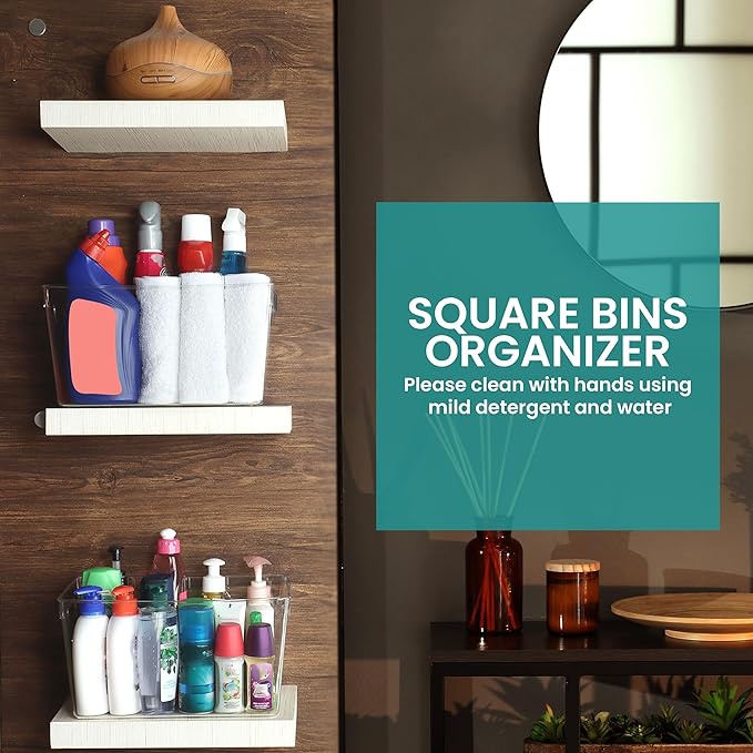 Utopia Kitchen Clear Organizer or Storage Bins - 6 Pack Pantry Organizers and Storage Bins - Large Durable Storage Containers With Handles for Organizing Fridge, Kitchen Organization