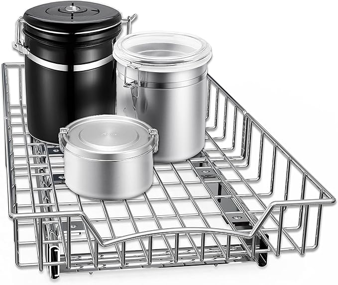 SIMPLE HOUSEWARE Under Cabinet Pull Out Sliding Shelf Drawer Organizer, 21" D x 11" W