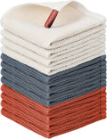 Nialnant 12 Pack Dish Cloths,100% Cotton Dish Towels for Washing Dishes,Soft and Absorbent Kitchen Cleaning Rags - 12x12 Inch