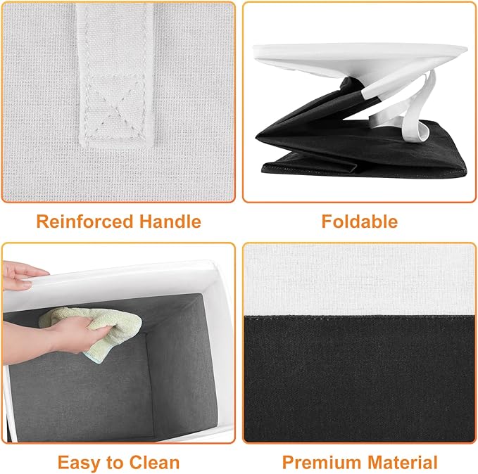 laundry basket 3-Pack, laundry hamper, Hamper with handles, collapsible laundry baskets, Waterproof dirty clothes hamper, Towel Storage for Home or Dorm, 75L-Black