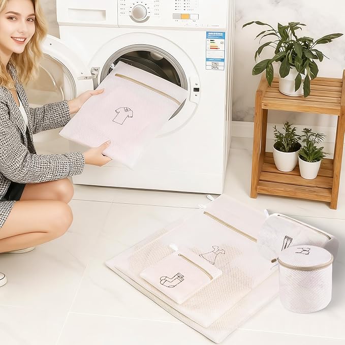 6-Piece Bag Double-layer thickened mesh laundry bags,Essential items at home,Exquisite laundry bags suitable for clothes, trousers, socks and underwear
