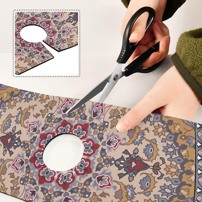 Kitchen Sink Splash Guard Sink Faucet Mat Faucet Handle Drip Catcher Drain Mats for Kitchen Bathroom Countertop Absorbent Dish Drying Mat Pad 2pack 14.7x5.4Inch Boho Retro Tan Red