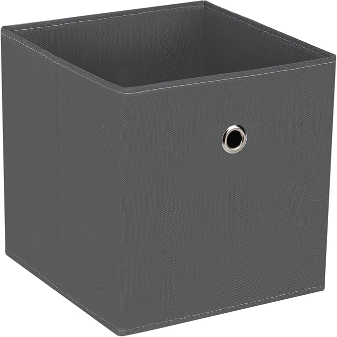 Fabric Cubes Storage Containers,11 Inch Cloth Storage Cube Foldable Storage Bins Cubes Organizer Baskets with Handles for Shelf,Closet,Nursery,Set of 1,(Grey)